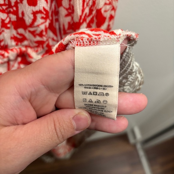 Free People Women’s Small Resort Gardenia Red White Boho Tropical Beachy Romper - Picture 5 of 9
